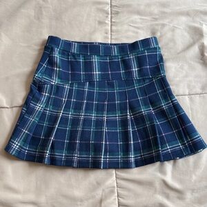 SO Blue and Green Plaid Kids Skirt